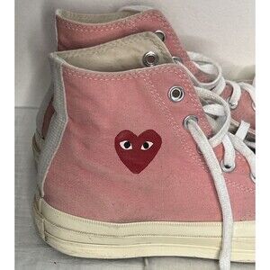 Converse Chuck Taylor All Star 70 Hi Comme des Garcons PLAY Women size 8 Pink